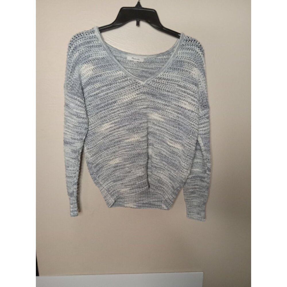 Madewell Southbrook Open Stitch Pullover Sweater In Space Dust Size Small